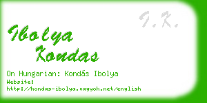 ibolya kondas business card