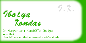 ibolya kondas business card